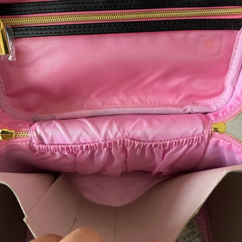 Jeffree Star Black Train Case Travel Makeup Bag NWT Pink Gold Rare Discontinued